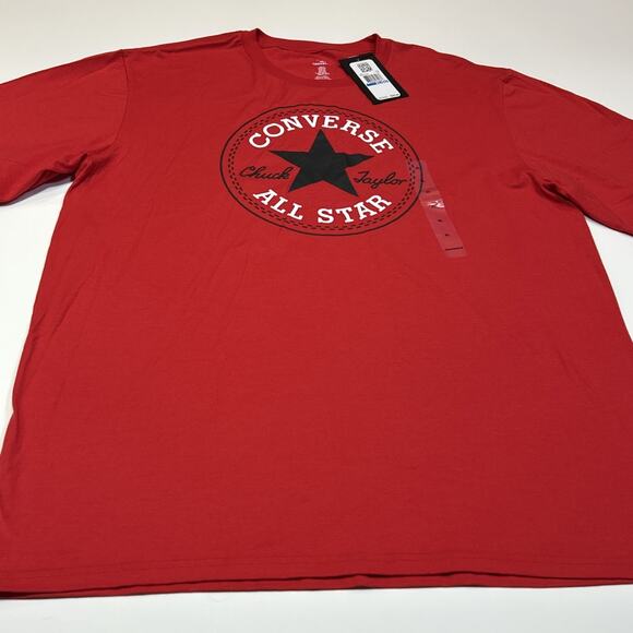 Converse All Star Men’s XL Graphic T-Shirt Red NWT Logo Tee Short Sleeve Classic - Picture 9 of 15